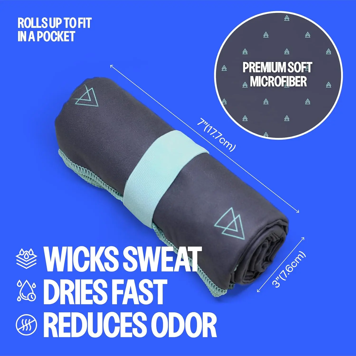 Acteon Microfiber Beach Towel Large 64" x 30" Quick Dry Odor-Free Technology Fast Drying Super Absorbent for Swimmers Sand Pool Travel Hiking Gym Camping Bath