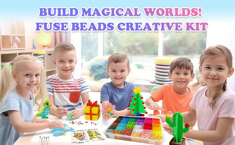 Citrusito-Fuse Beads Kit for Kids, 11000pcs, 36 Vibrant Hues 5mm Melting Beads Set with Pegboards, Ironing Paper, Tweezers & Accessories, Arts and Crafts Activity for Boys Girls Ages 6+