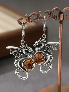 Vintage Dark Punk Dragon Resin Earrings for Men and Women, Unique Creative Party Jewelry, Retro Style Ear Rings for Special Occasions