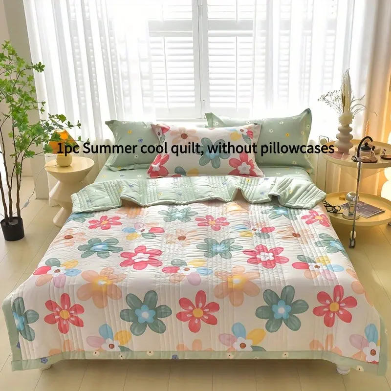 Ultra-Soft Summer Quilt Set, Multicolor Striped Pattern, Ideal for Home Bedroom Sofa Hotel, Quick-Cooling Air Conditioning Blanket, Lightweight Quilts, Bedspreads Coverlets Quilt, Soft Bedding