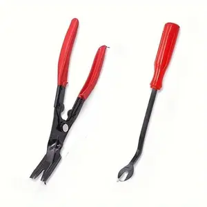 2pcs Auto Fastener Trim Removal Pliers Tool Kit, Car Panel Clip Removal, Plastic Clip Push Pin Removal, Automotive Pry Tool Door Panel Dashboard Repair Set, Car Repair Tools