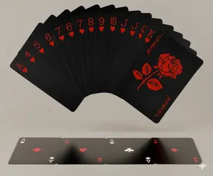 Playing Cards, Waterproof Deck of Cards with Unique Pattern & Flower Backing, PVC Poker for Party, Game and Magic