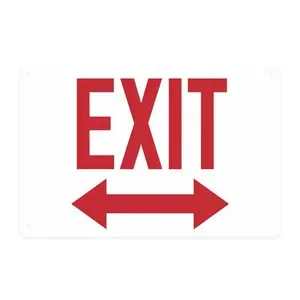 Red Exit Arrows Tin Sign, Vintage Red Exit Sign Metal Print Aesthetic Room Decoration for Home Bedroom Kitchen Bar Coffee Shop Bathroom Indoor Outdoor Wall Decor, 8 X 12 IN