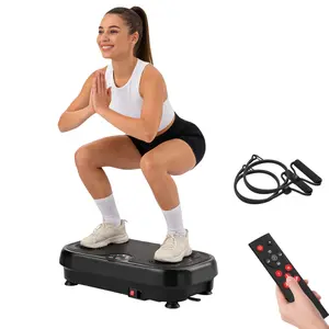 RELIFE Vibration Plate Exercise Machine for Full-Body Workout, Curved Vibration Platform , Real-Time Calorie Tracking LED Display, Resistance Loop Bands, Home Fitness Shaker for Women & Men