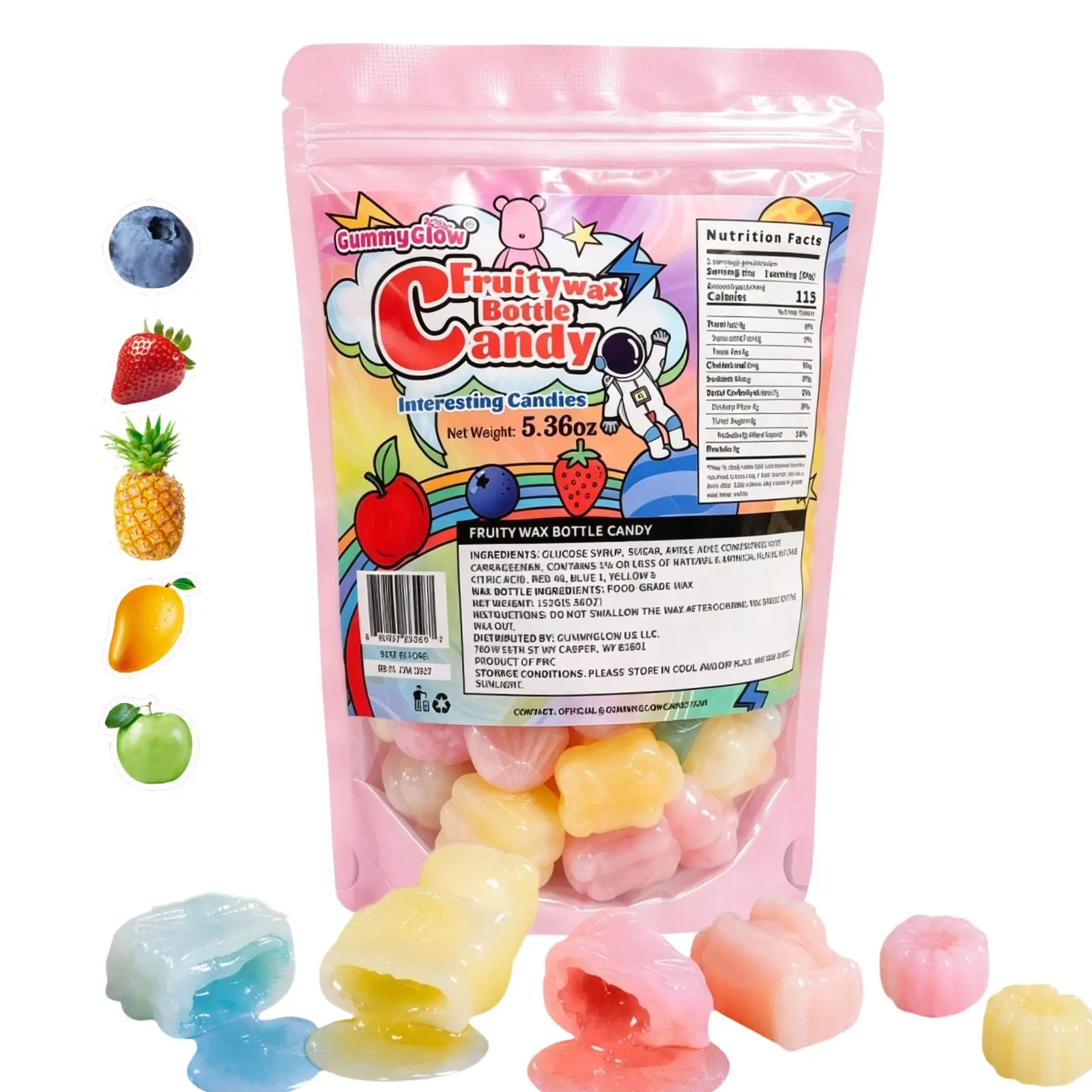 GummyGlow 5.36oz Wax Fruit-Filled Candy, Chewable Waxy Candy, Retro Nostalgic Novelty Treats, Classic Variety Flavors for Old School Candy Lovers, ASMR Lovers and Gifts #DealsForYouDays