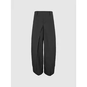 URBAN REVIVO Lady's 2026 Summer Basic Pants - Thin Polyester-Wool-Viscose Fabric Hip-Flattering Women's Clothes Bottoms