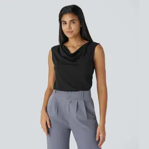 Halara Cowl Neck Sleeveless Work Blouse
