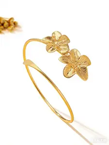 Elegant Flower Design Arm Cuff Bangle, Fashionable Adjustable Open Upper Arm Bangle for Women, Trendy All-match & Exquisite Jewelry Fashion Accessory for Birthday Gift