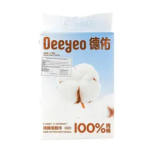 Deeyeo 300ct Cotton Facial Towelettes - Hanging Drawer Pull, Wet/Dry Use, Ultra-Soft, Lint-Free, Disposable Cleansing Wipes for Face & Home