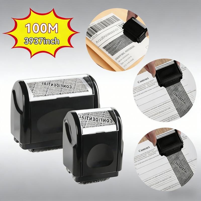2026 Petit Bits Privacy Protection Security Roller Stamp - Address & Billing Info Blocker, 100m Long-Lasting Roll, Home & Office Mailing Essentials, Perfect Christmas New Year Gift