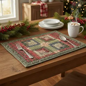 Cabin Patchwork Quilted Placemats Set of 6
