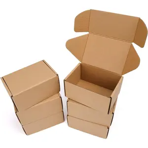 6x4x3 inch Shipping Boxes Set of 6 Brown, Inner Size 5.6x3.6x2.6 inch Cardboard Box Mailers for Small Business Packaging Mailing or Gift Wrapping