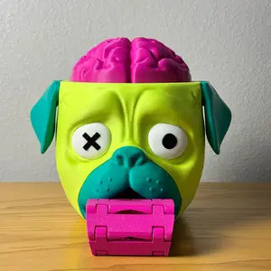 Zombie Pug Candy Dispenser – 3D Printed