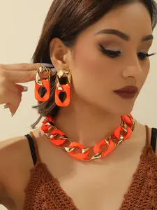 Women's Elegant Colorblock Jewelry Set, Fashion Jewelry for Party, Daily Clothing Decor, Trendy All-match & Exquisite Jewelry for Birthday Gift, Necklaces, Matching Jewelry Set
