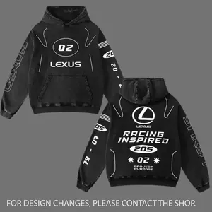 Lexus 205 Biker Hoodie Washed Vintage MotoGP Racing Streetwear, Motorcycle Graphic Hoodie Unisex, Designed for Motor Fans, Sportbike Culture, Speed Lovers & Urban Motorbike Style