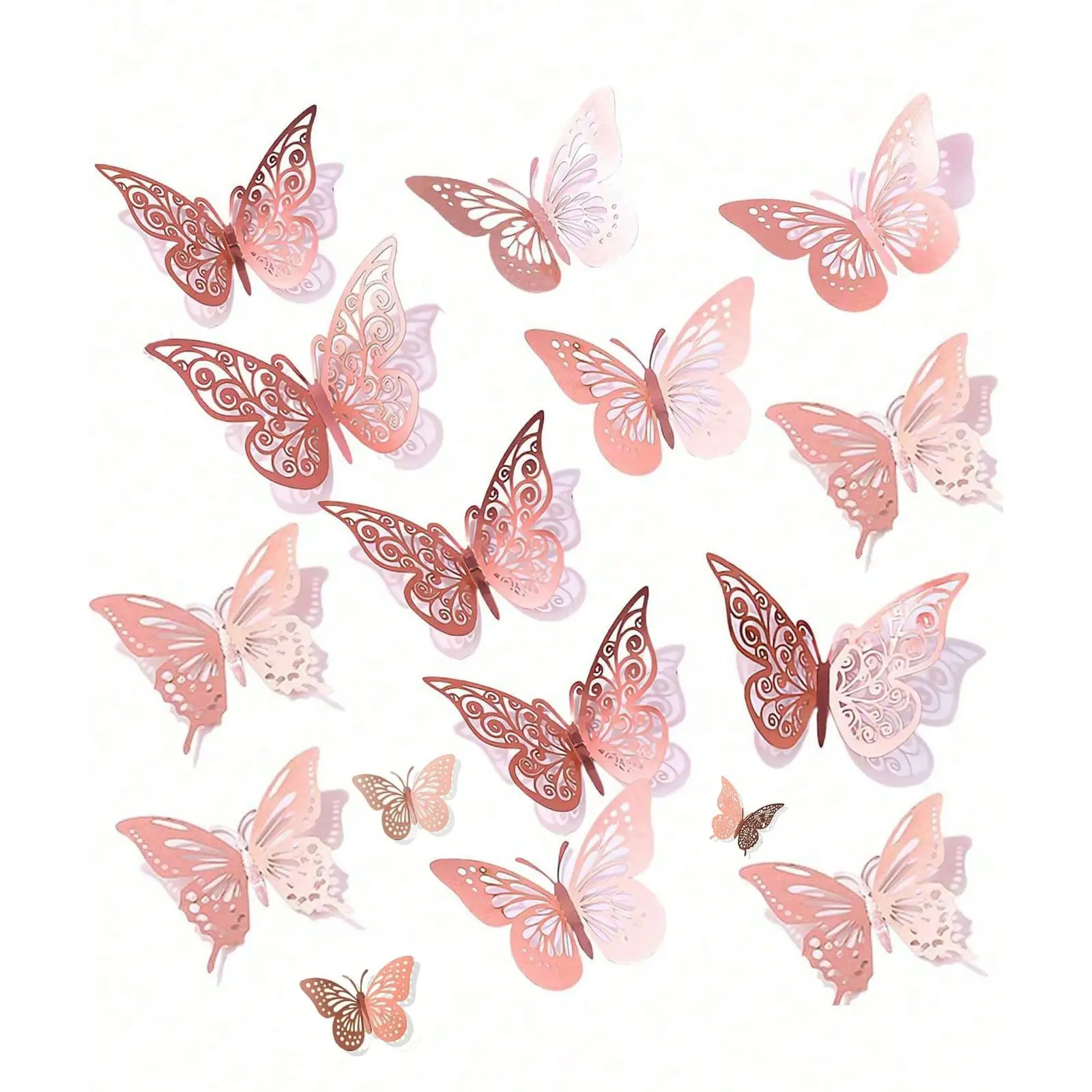 36pcs Butterfly 3D Decorative Wall Stickers, 3 Sizes, H-Type Adhesive, Party Decorations, Gift Wrapping, Bouquet, Cake Decoration, Room Decor, Home Decor