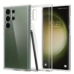 for Samsung s24ultra Full Cover Phone Case s23ultra Protective Case Transparent Anti-Fall s22ultra Simple Back Cover TPU Soft Edge