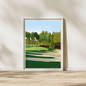 Pinehurst Resort, North Carolina - Signature Design Golf Course Map Decor (Lightweight Art Print)