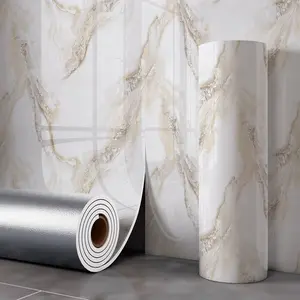 Marble Tile Wall Stickers, Self-Adhesive Waterproof Marble Pattern Wallpaper, Anti-Static Xpe Material, Easy Home Installation, Peel And Stick Wallpaper Designs, Suitable for Kitchen & Bathroom