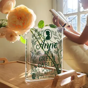 Anne of Green Gables Acrylic Book Vase, Vintage Book Vase Decor, Book Shaped Flower Vase, Bookish Gift, Home Decoration