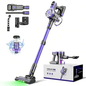 Cordless Vacuum Cleaner, Sticker Vacuum Cleaner, Vacuum Cleaner, 28Kpa, With 0.9L Dust Cup And 80, 000 PRM Brushless Motor, Stick Vacuum Cleaner With Large Detachable 2200mah Battery Up To 35 Mins Run Time V07