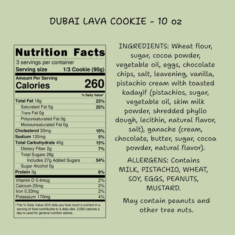 Dubai Lava Chocolate Chip Cookie (10 oz)