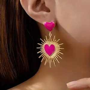 Fashionable And Unique Exaggerated Heart-Shaped Earrings