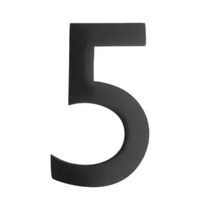 Architectural Mailboxes  Floating House Number 5, Black - 4 in., Decor, Signs, Wall Mount, Metal