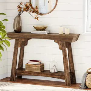 LITTLE TREE 41.3" Wood Console Table, 2-Tier Entryway Table with Storage Shelf, Farmhouse Narrow Sofa Table Behind Couch for Living Room, Foyer, Hallway LITTLE TREE 41.3" Wood Console Table, 2-Tier Entryway Table with Storage Shelf, Farmhouse Narrow Sofa Table Behind Couch for Living Room, Foyer, Hallway