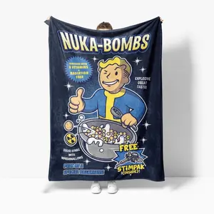 Fallout-Inspired Nuka-BombsThrow Blanket - Industrial Style Game Themed  Soft Comfort for Bed Office Bedroom Blanket  holiday gift Dream Weave Home
