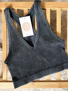 Everyday Fave Cropped Tank - Ash Black