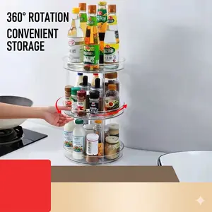 Kitchen rotating storage rack, rotating shelf, storage rack, seasoning storage box, fruit tray, cosmetic box, Douyin