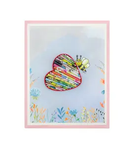 Recycled paper, evo-friendly, handmade Bee Carries Heart