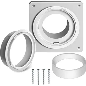 Dryer Vent Connector Kit, Dryer Vent Wall Plate with Quick Connect & Disconnect, Twist Lock Dryer Duct Connector Kit Fits 4 Inch Tubes, Covers Area 7 Inch x 7 Inch