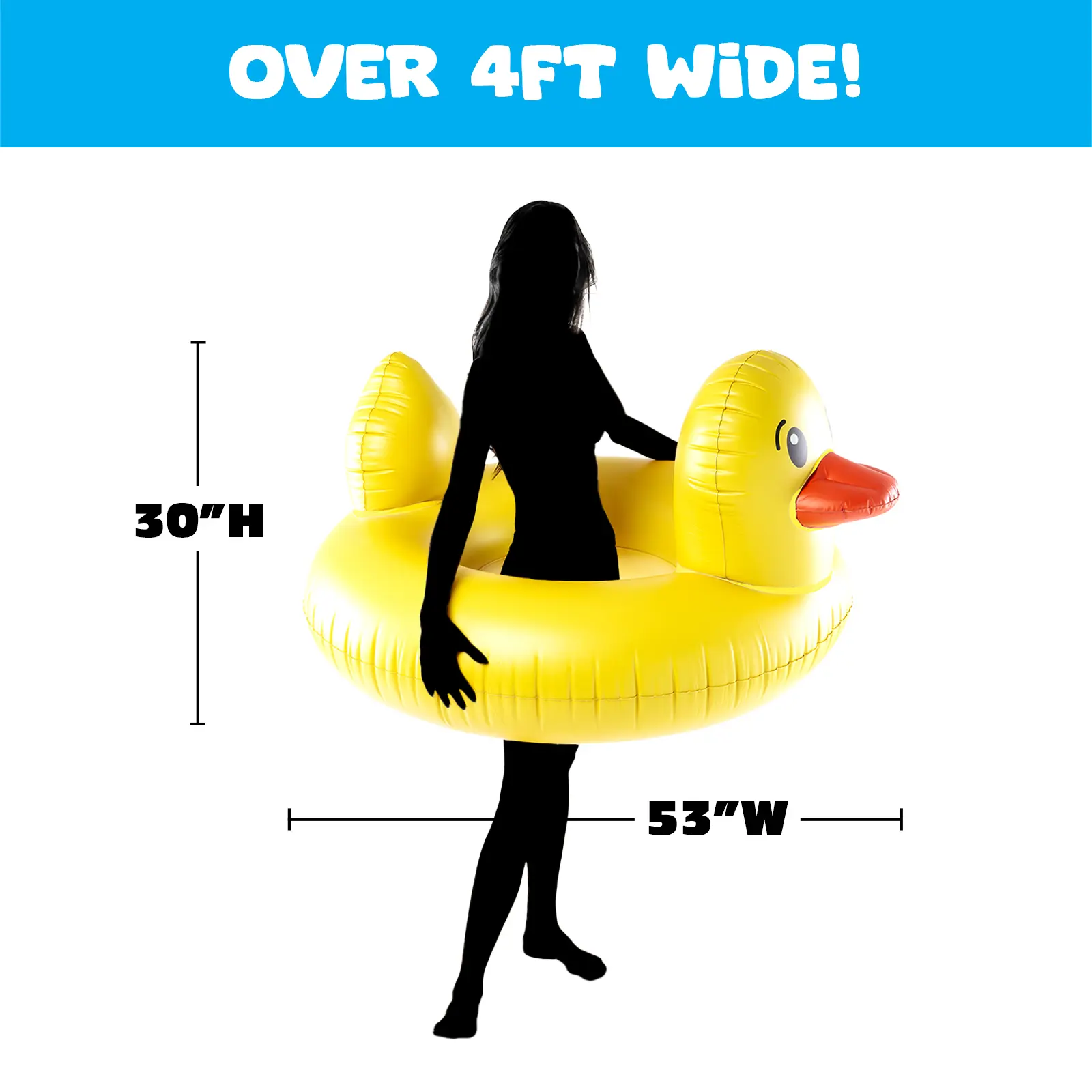 BigMouth Unisex Giant Duck Inflatable Pool Lounge Float - 12+ Years Above, Pool Party Star, Fast-Inflation Easy Air Valve, Stretchout Space, Deflates for Easy Off-Season Storage, Lake/Beach Trip Gift