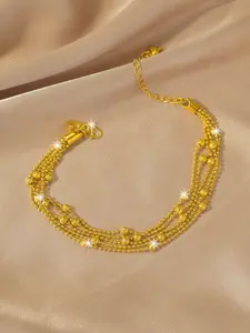 New five wire stacked chain bracelet, copper plated 24k chain tennis bracelet jewelry, suitable for girlfriends, exquisite gifts for friends, fashionable daily gifts, Valentine's Day, Mother's Day gifts