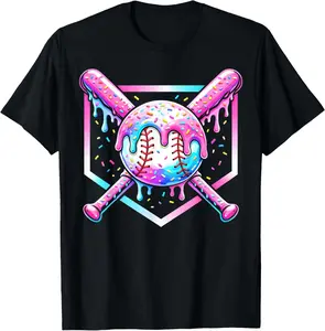 Ice Cream Baseball Drip Lifestyle 101 Gifts for Boys Kids T-Shirt