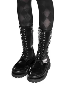 Trent Black Liquid Velvet Boots FOXBLOOD RESTOCKED!