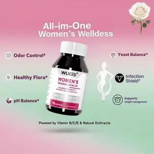 WUEIS Probiotic with Cranberry & Prebiotics 50 Billion CFUs 15 Strains for Digestive Wellness pH Balance & Odor Control 30-Day Supply