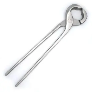 EquineCare 14" Horseshoe Puller for Farriers Chrome Steel Hoof Trimmer with Serrated Jaws 3-in-1 Tool for Farrier Work