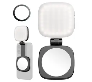 Magnetic Selfie Light Compatible for Phone – Rechargeable LED Fill Light with Mirror, CRI≥95, 5 Color Temps, Foldable Ring Light,Mother's Day Gifts for Women Mom Her Gift Ideas