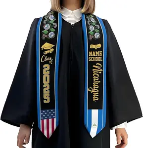 Personalized Nicaragua Graduation Sash 2025, Custom Nicaraguan Flag Graduation Sash, Nicaragua Graduation Stole Class of 2025