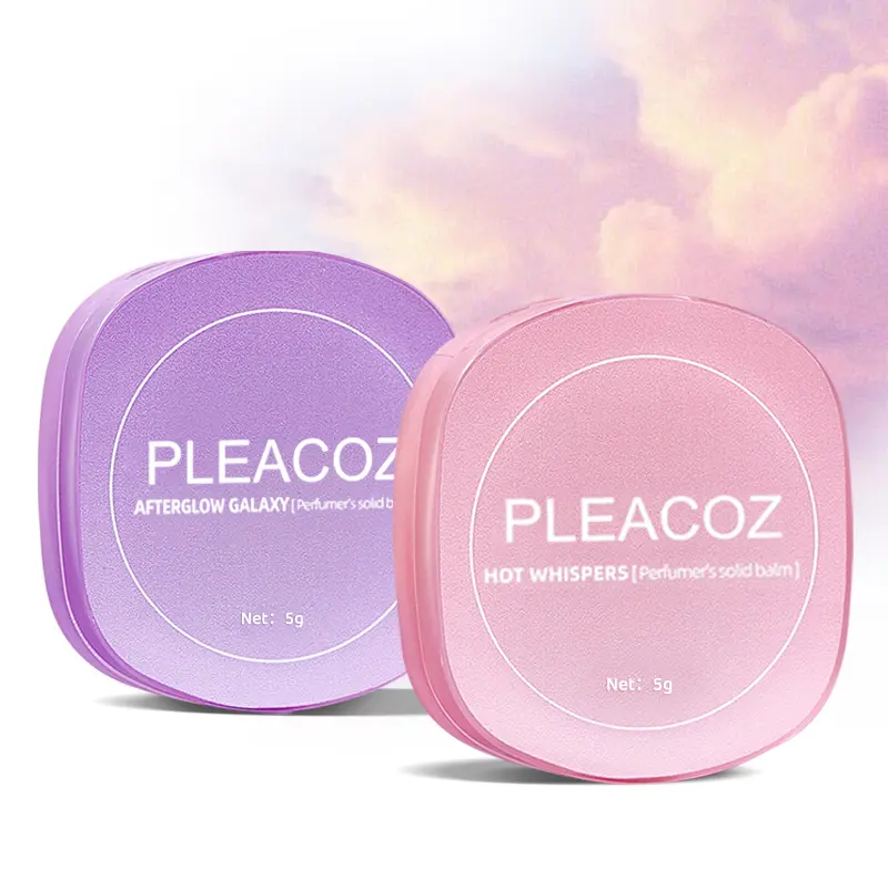 Pleacoz Solid Perfume for Women - Travel Size, Alcohol-Free, Natural Ingredients, Non-Greasy, Built-in Mirror, Best Gift for Her