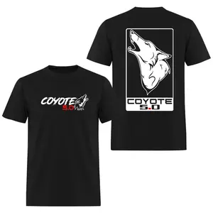 Coyote 5.0 T-Shirt, 2 Sided Mustang Engine Graphic Tee, V8 Muscle Car Shirt for Performance Car Fans