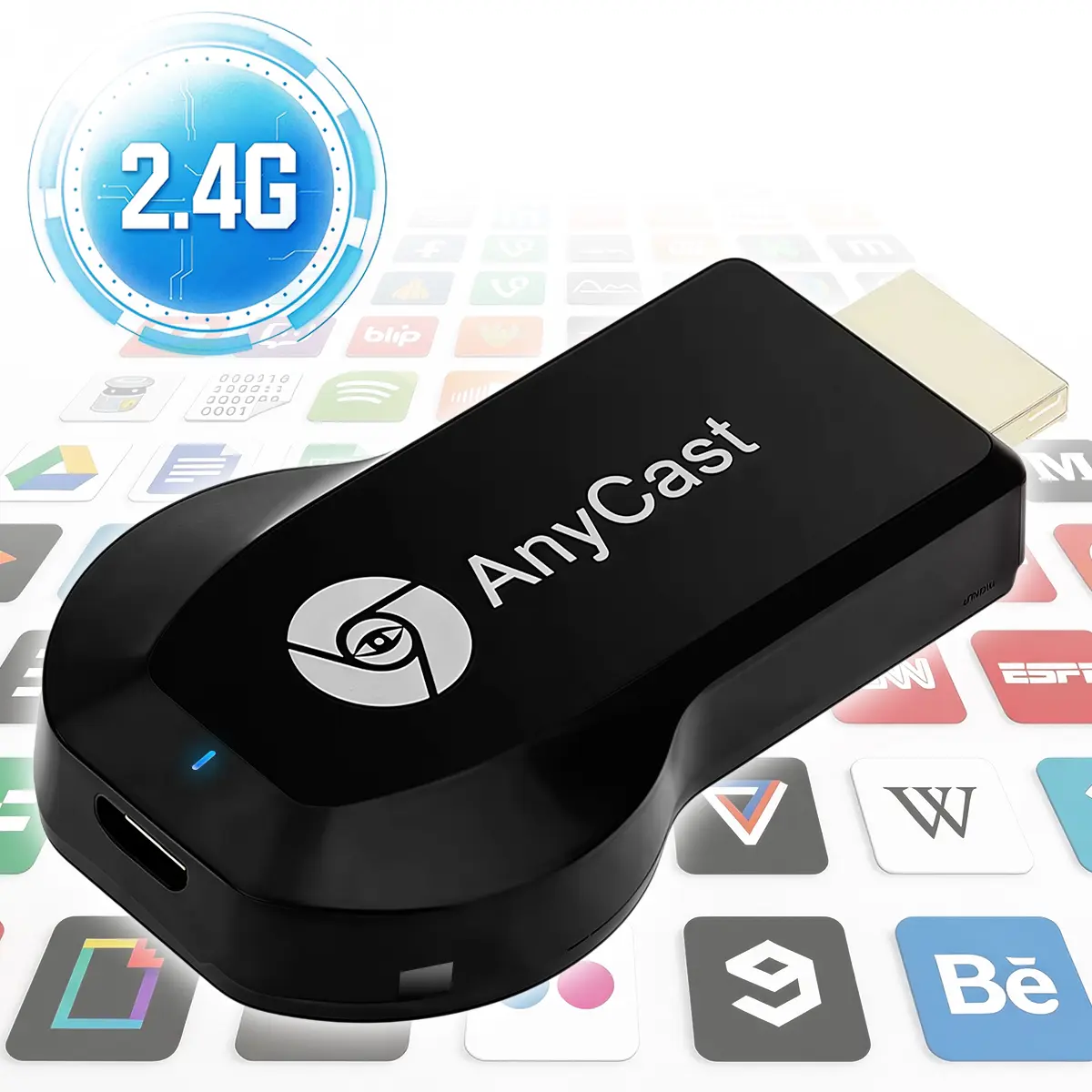 Wireless HDMI Transmitter, Compact Portable, Audio Video Sync, Say Goodbye to Messy Cables, Dual Display Mode,  Works with iOS Android Windows Mac for Work Productivity & Home Entertainment