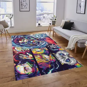 Anime Rug, Japanese Cartoon Area Rug, Kid's Room Rug, Anime Lover Gift, Otaku Decor