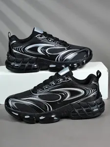 New Silver Color High-Quality Men's Casual Shoes, Comfortable Laces Sporty Sneakers, Outdoor Leisure Footwear, Spring & Fall