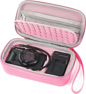 Camera Bag Carrying Case Compatible with Canon G7X Mark III/ G7X Mark II Digital Camera, Hard Bag Suitable for Travel and Home Storage (Pink)