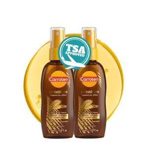 Carroten Intensive Tanning Oil Spray | Browning Tan Accelerator | Vitamin E and Carrot & Coconut Oils | Water-Resistant, Silky Hydration | Coconut Fragrance | Made in Greece | 2.3 oz (2 Pack)