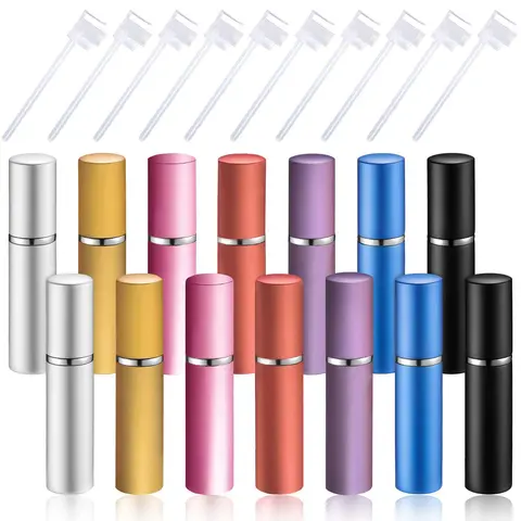 5ml Travel Perfume Spray Bottle, 24pcs/set Portable Refillable Perfume Bottle with Refill Pump, Perfume Dispenser Tool for Travel, Makeup, Makeup Container Set, Portable Perfume Bottles